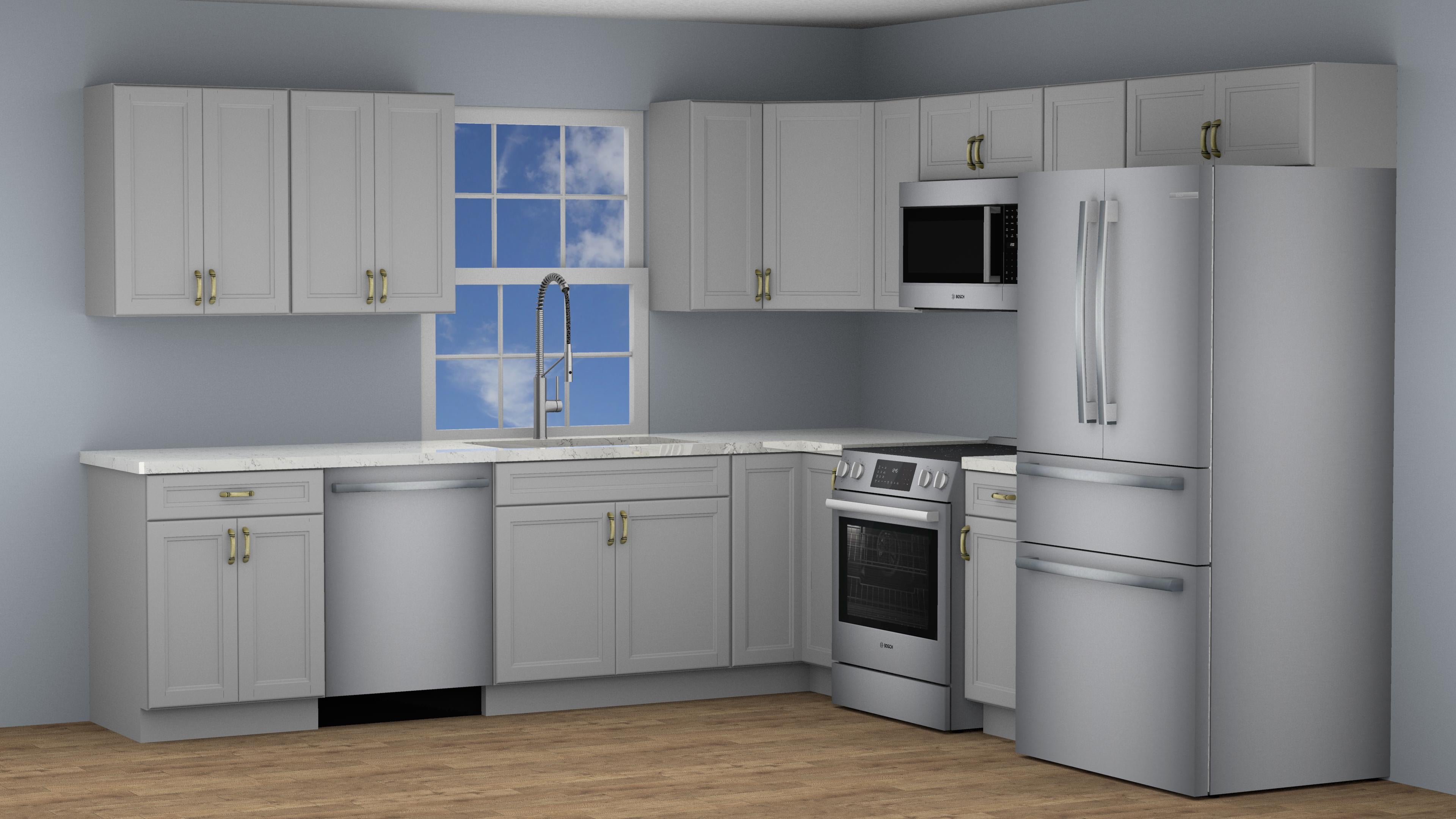 10x10 Uptown White Kitchen Cabinet Set – Ready To Assemble Cabinets