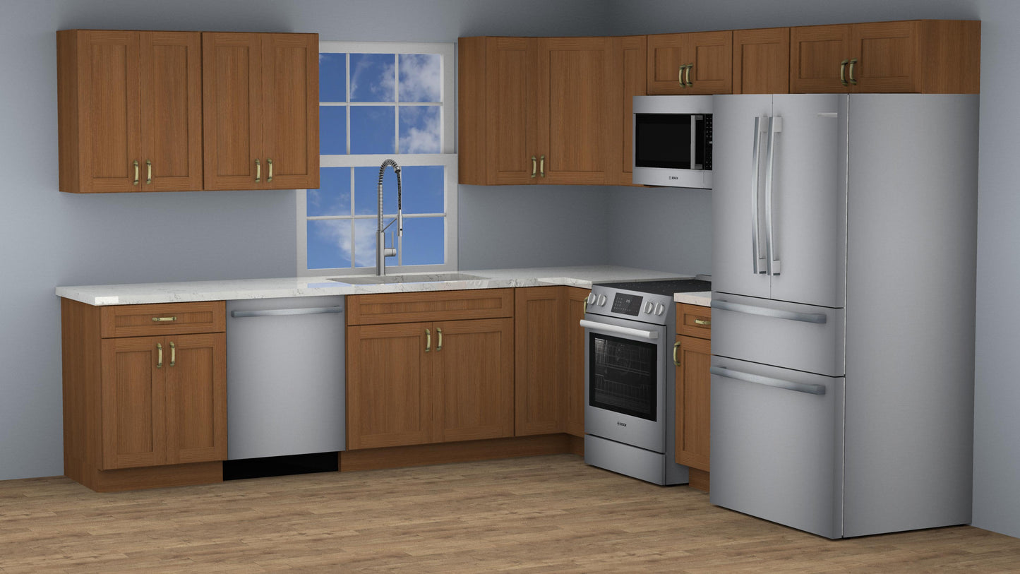 10x10 Woodland Brown Kitchen Cabinet Set