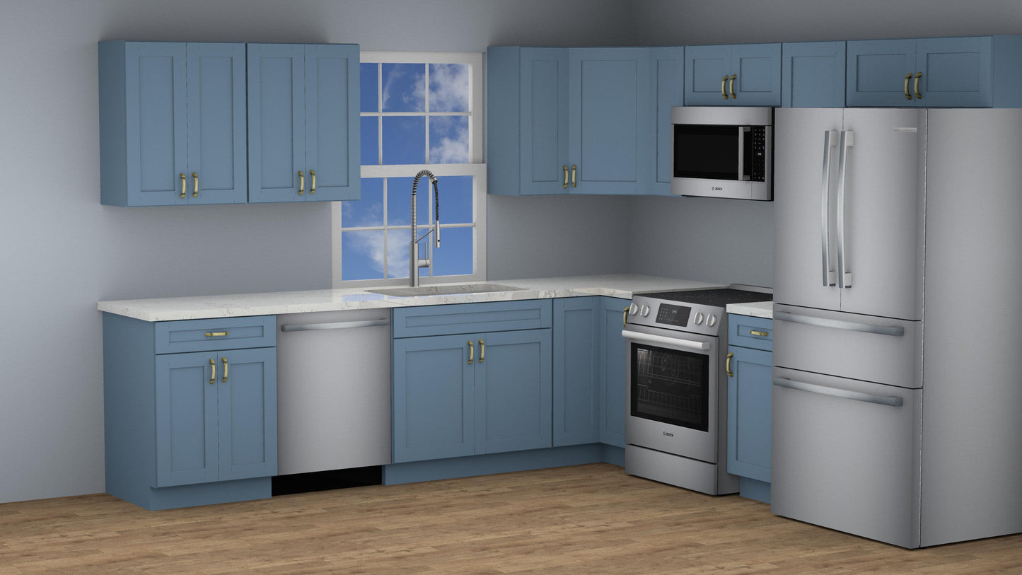 10x10 Xterra Blue Shaker Kitchen Cabinet Set